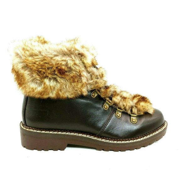 Lands' End Shoes - Lands End 477938 Faux Fur Lined Cuff Boots 8.5B